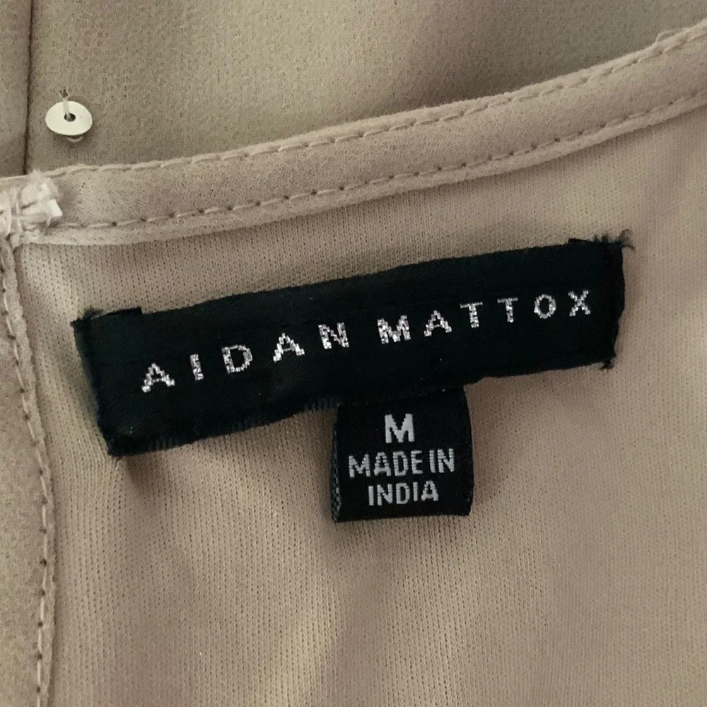 AIDAN MATTOX SEQUIN BEADED FORMAL WEDDING NUDE TANK SIZE M - Picture 8 of 10